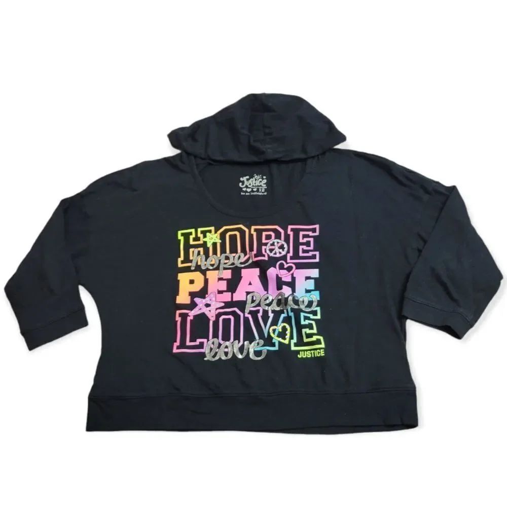 Justice Hope Peace Love Shirt with hood 12